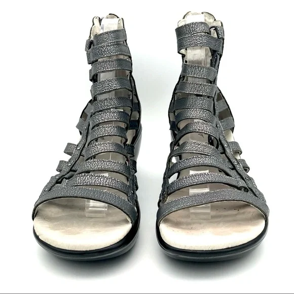 Jambu Brookline Metallic Gladiator Sandals Women’s Size 8 Cushioned Wedge Heel - Picture 3 of 8